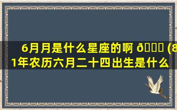 6月月是什么星座的啊 🐕 (81年农历六月二十四出生是什么 🌿 座)